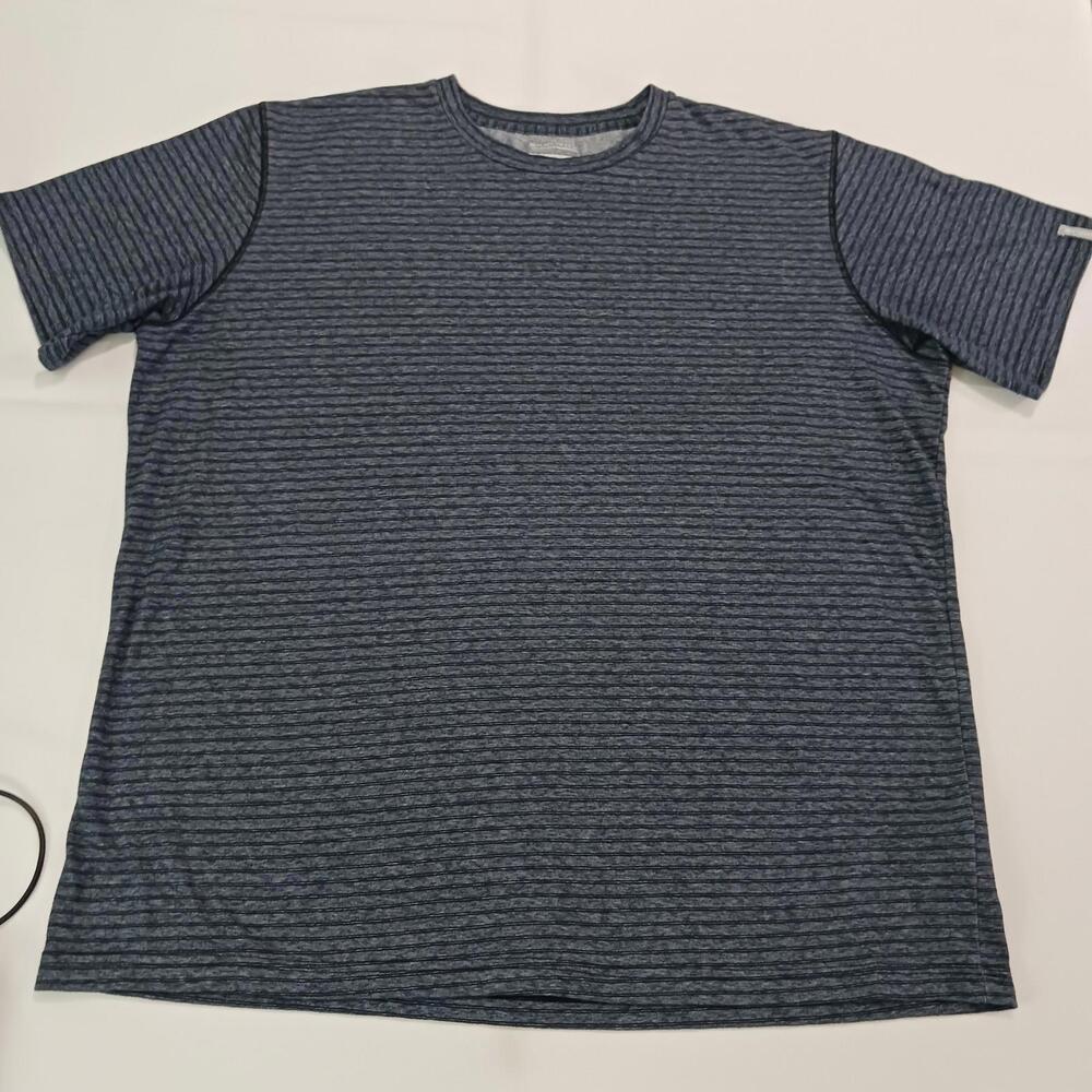 Columbia Omni-Wick AM6982 Men's Gray Stripes Cotton Blend T-Shirt Size 2XL